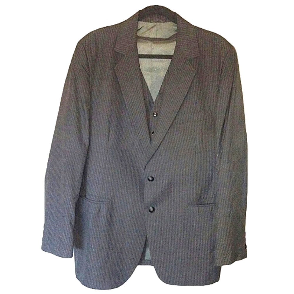 "Dobbshire" Pin striped suit jacket with vest